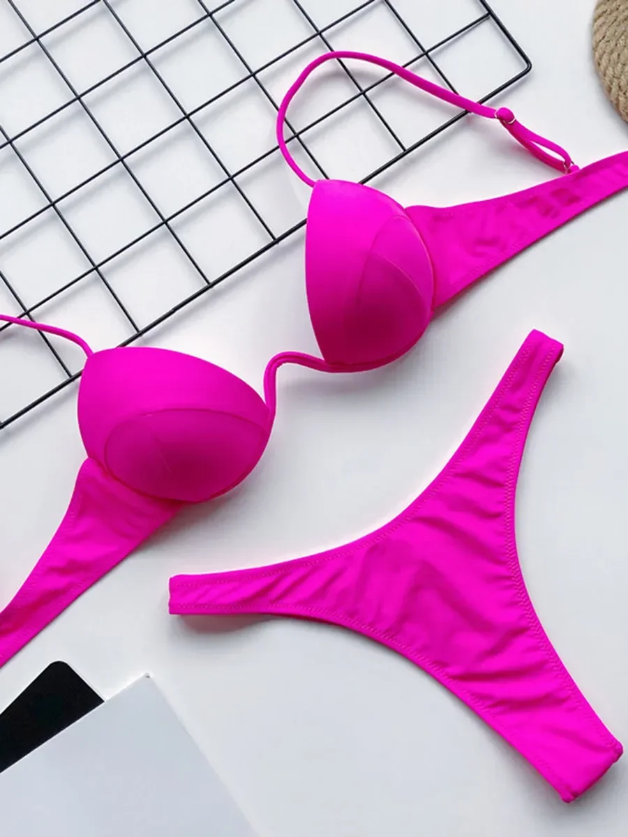 Bikini con Tanga y sujetador c - Underwire Bra Padded reseña y precio